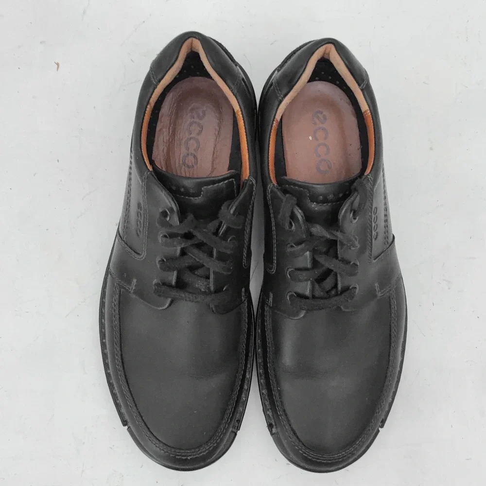 ECCO Black Fusion Moc Toe Oxford Shoes Mens 12 Leather Lace Up